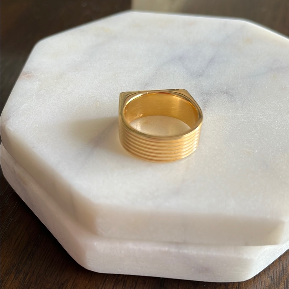 Gold Geometric Ring - image 3